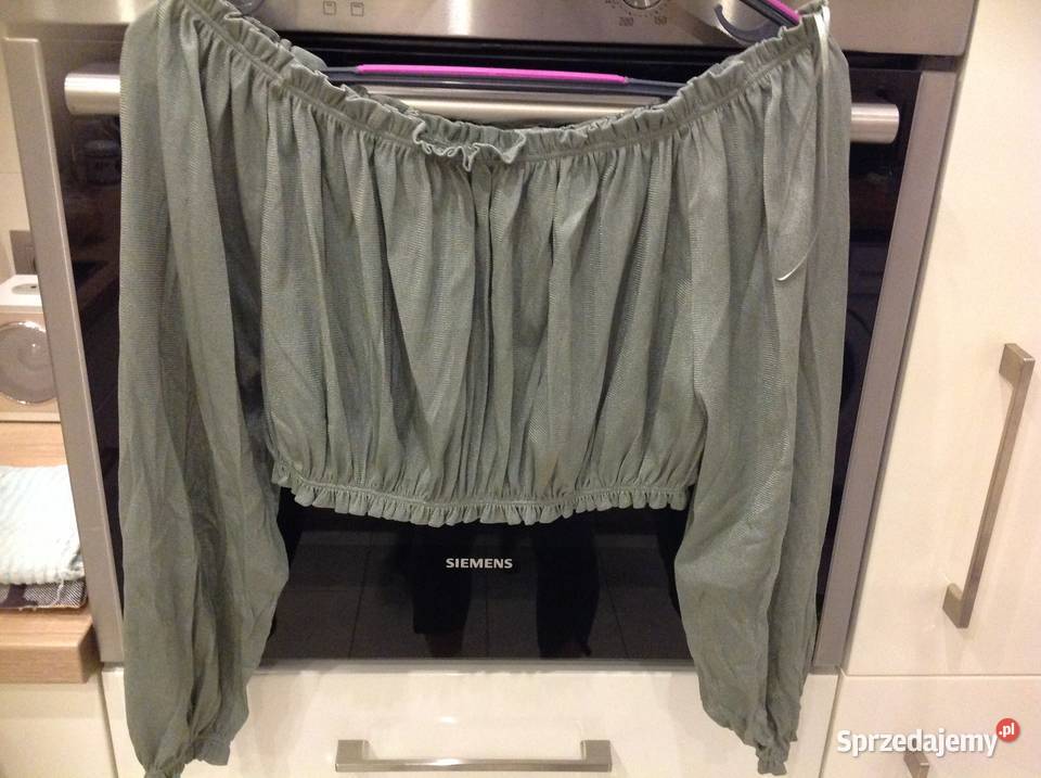 Crop Top zielony ZARA r S nowy Nowa Sól