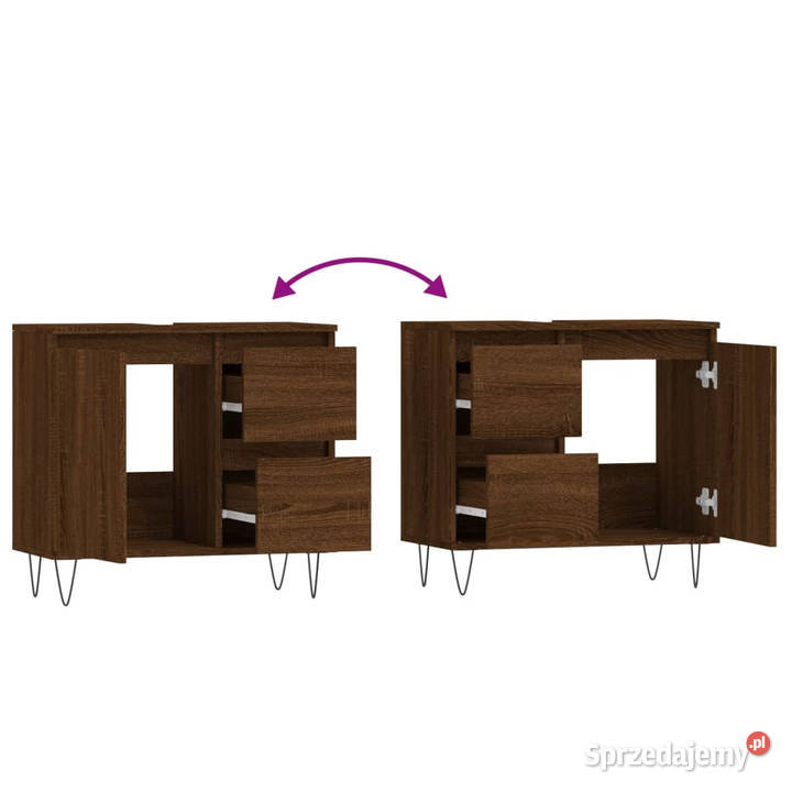 Szafka łazienkowa brązowy dąb 65x33x60 WM831611 Warszawa