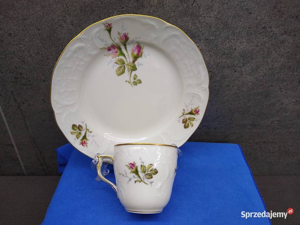Talerzyk filiżanka Rosenthal Sanssouci róża Kalisz