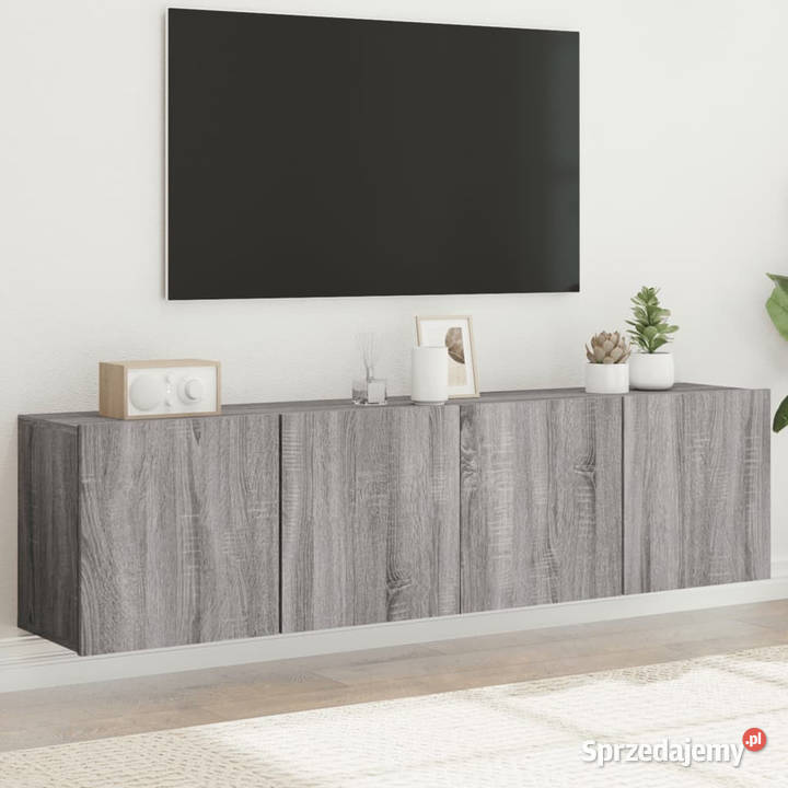 Ścienne szafki TV 2 szary dąb sonoma 80x30x41