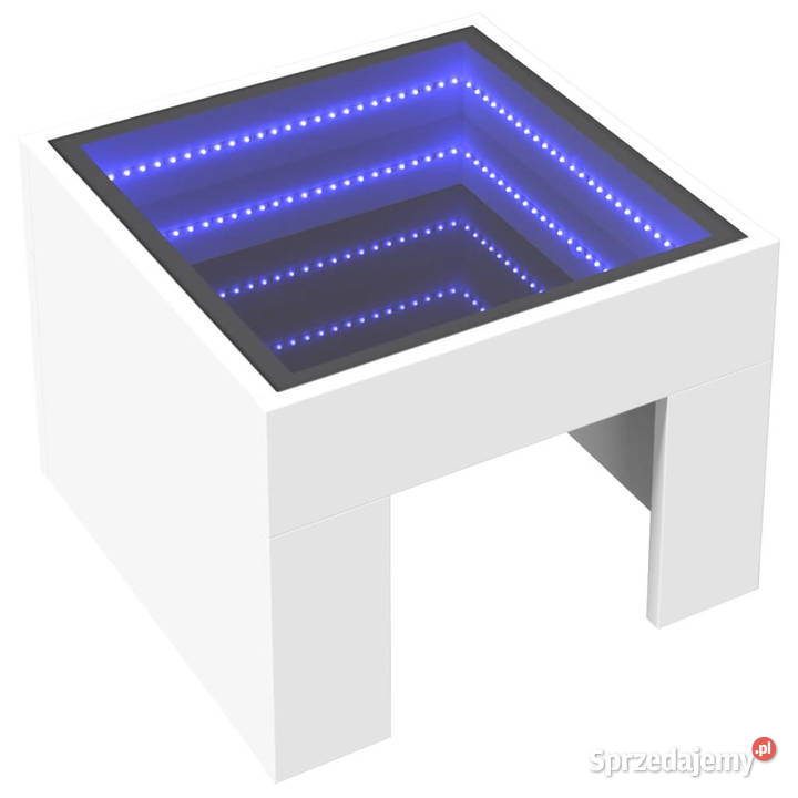 Stolik kawowy z LED Infinity biały 40x40x30 Warszawa sprzedam
