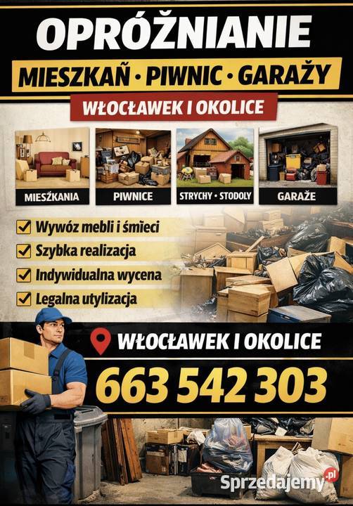 Profesjonalne Opróznianie Mieszkan i nie Włocławek