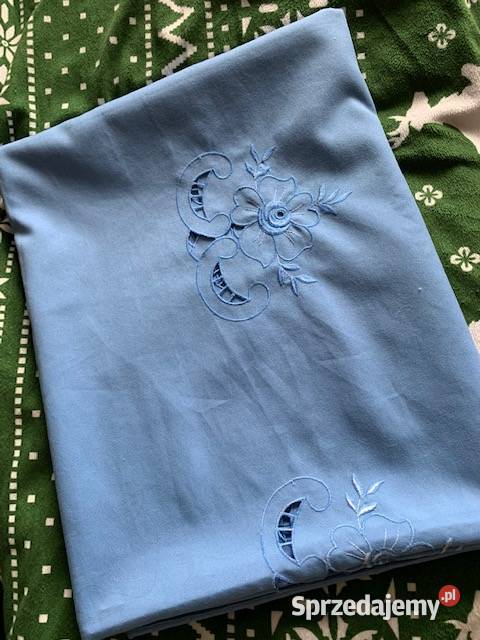 Obrus niebieski haftowany 178137 wiskoza Częstochowa