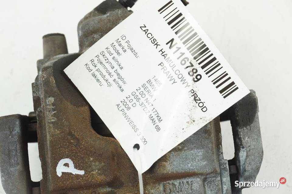 SERIA 1 E82 ZACISK HAMULCOWY PRZÓD PRAWY