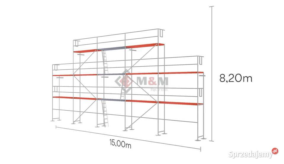 Rusztowanie elewacyjne na szczyt 111m2 15x8m Stare Siołkowice