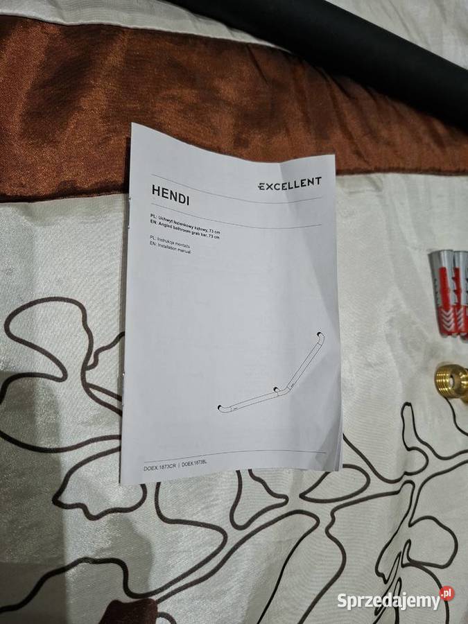 Nowy uchwyt łazienkowy kątowy 73 Excellent HENDI Białośliwie