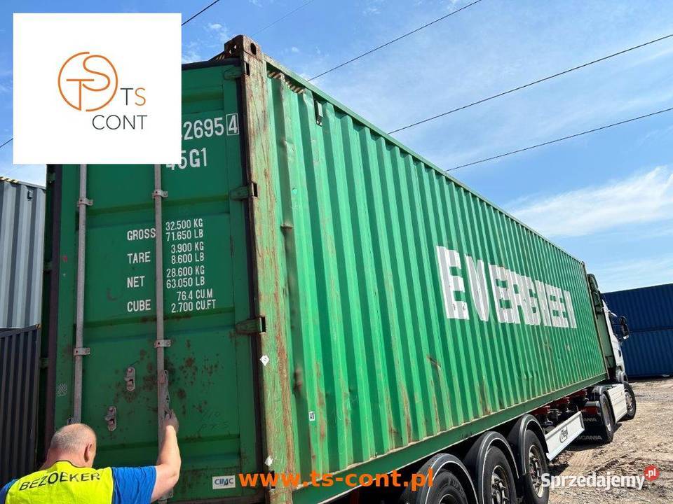 Kontener morski magazynowy 40 HC 40 DV używany Białe Błota