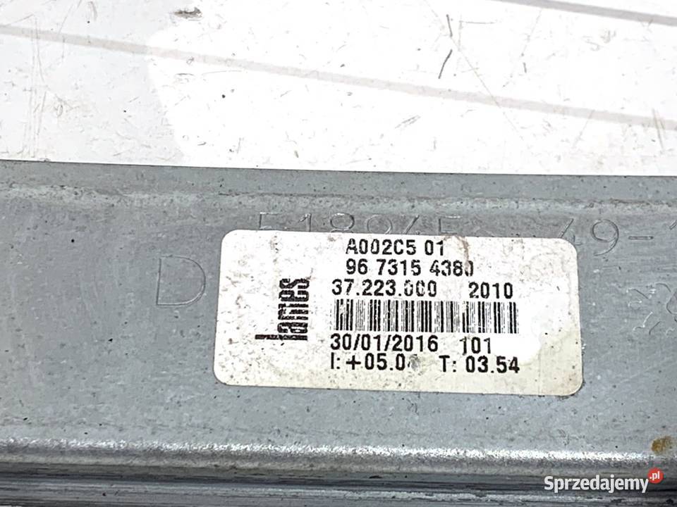 PODNOŚNIK SZYBY PRAWY PRZÓD PEUGEOT 208 I