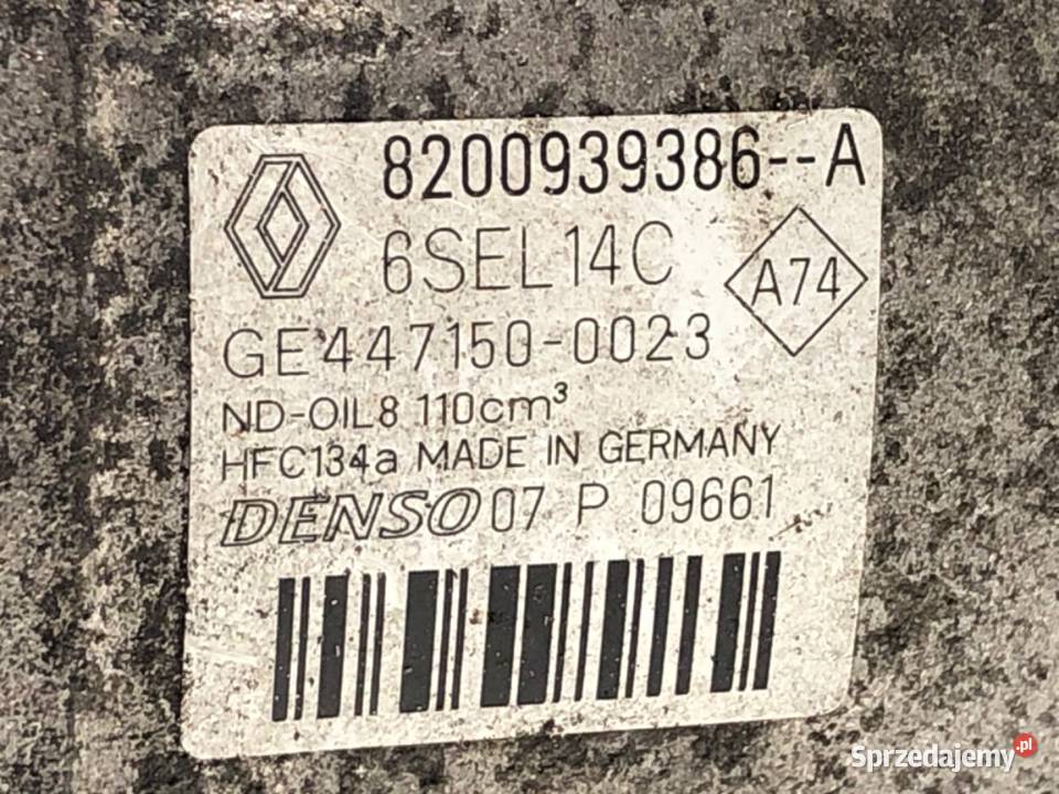 SPRĘŻARKA KLIMATYZACJI RENAULT SCENIC III