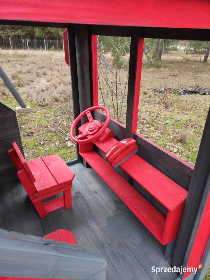Plac zabaw wóz strażacki huśtawka piaskownica Drewno
