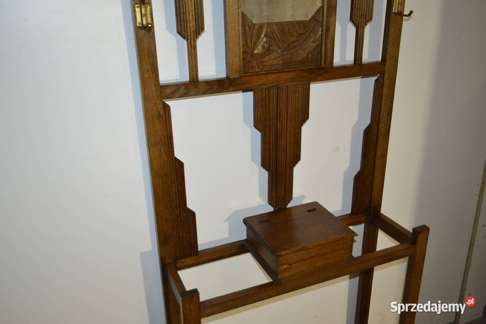 wieszak garderoba artdeco 1920 dąb2 Antyki Będzin