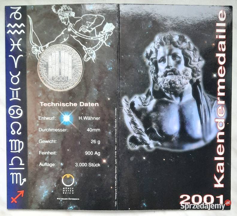 Srebrny Numizmat 2001 I 26g0900 Gliwice
