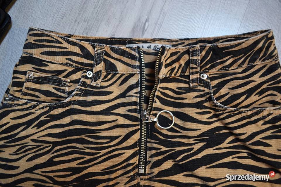Spódniczka Denim Co S sexy tygrys zebra brąz Toruń