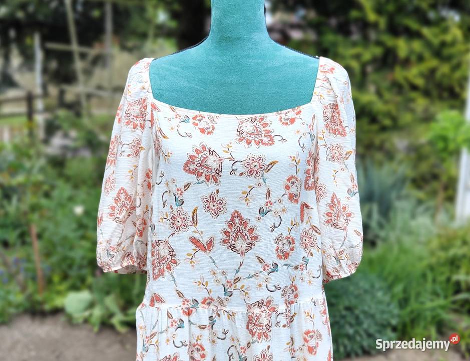 Długa sukienka maxi FF 48 4XL boho bohemian kolorowy Szczecin