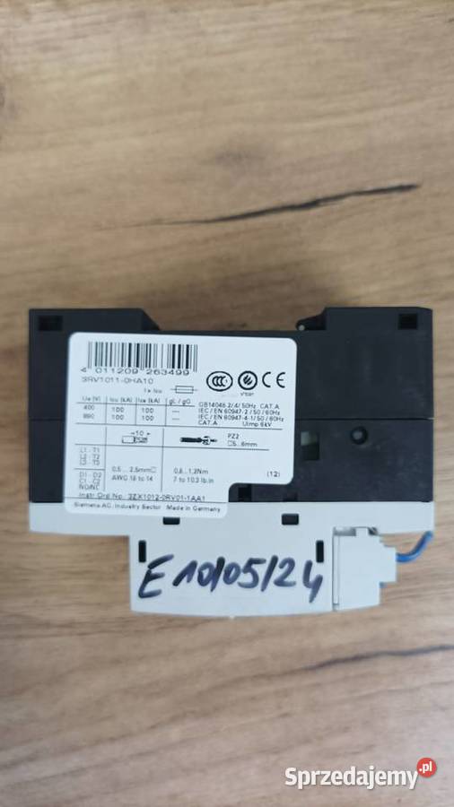 Wyłącznik silnikowy Siemens 3RV1011OHA10 Leśna