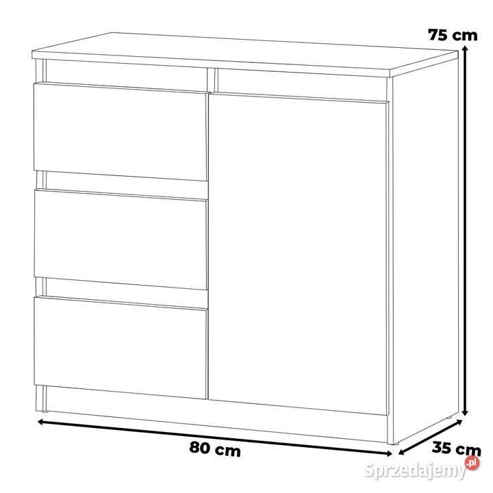 Komoda Drewniana Agnes 3 Szuflady Do Salonu 80cm Elbląg