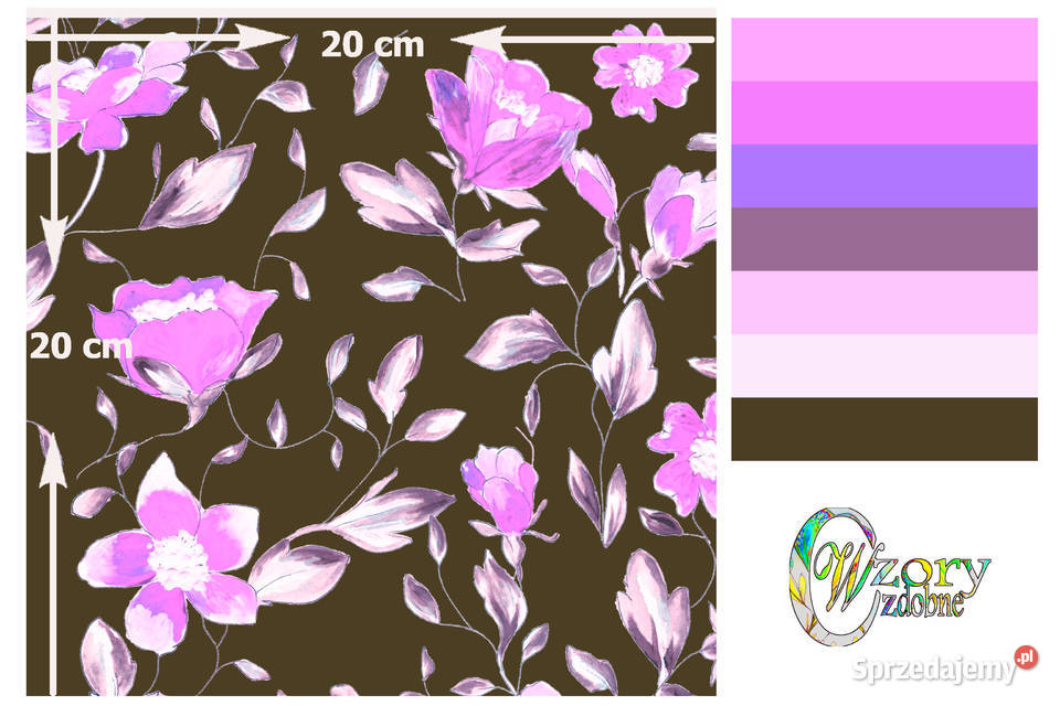 Tkanina z wydrukowanym wzorem Painted flowers