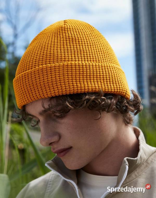 Bawełniana Czapka musztardowa BEECHFIELD Nakrycia głowy Warszawa