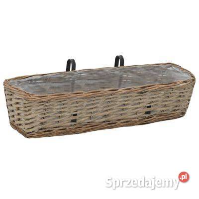 vidaXL Donice balkonowe 2 wiklina z wyściółką z Warszawa
