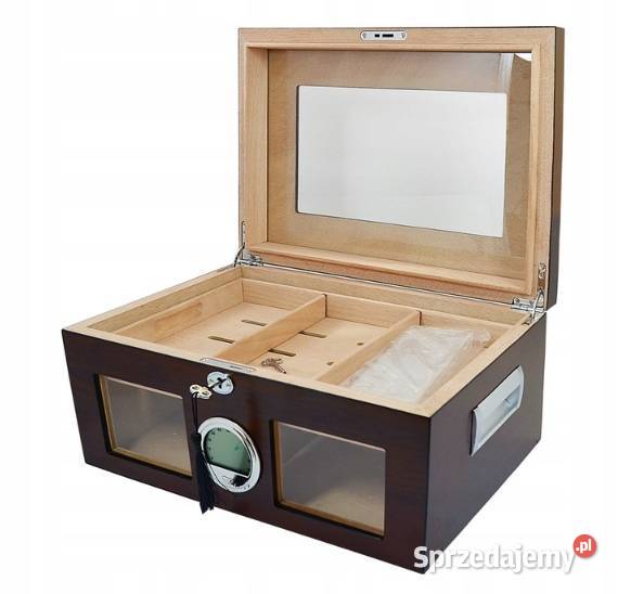 Humidor z Cedru i Szklaną Pokrywą Brązowy Ostrowy nad Okszą sprzedam