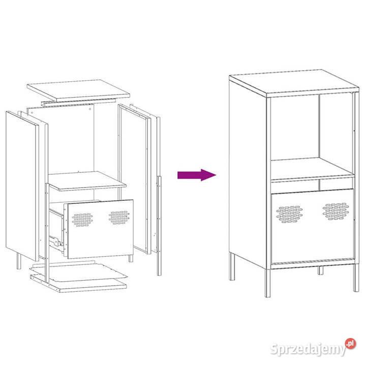 Szafka oliwkowa 35x39x735 stal walcowana na mazowieckie Warszawa sprzedam