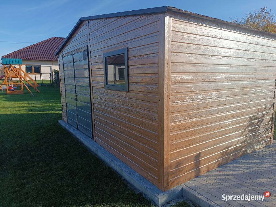 Grafitowy Garaż Blaszany Schowek Ogrodowy Garaże