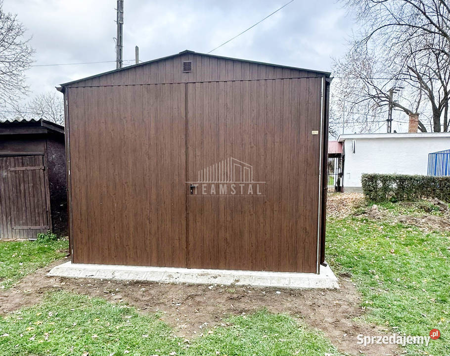 Garaż blaszany 4x6m brama dwuskrzydłowa drzwi warmińsko-mazurskie Lidzbark Warmiński