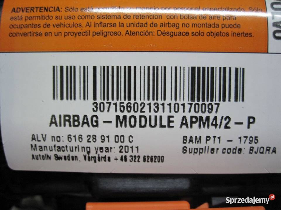 VOLVO S60 II 11r AIRBAG poduszka 616289100C świętokrzyskie