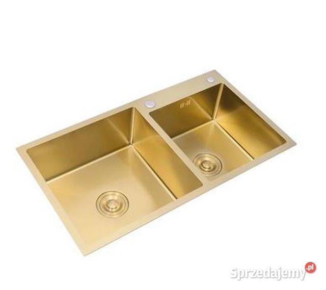 Zlew dwukomorowy złoty 75x45 Gold 2c śląskie Katowice