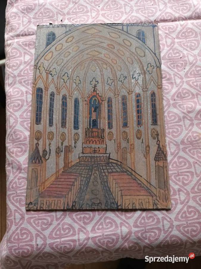 Sprzedam stary obraz akwarela Malbork sprzedam