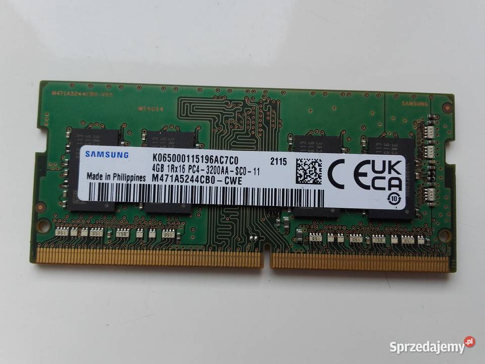 RAM Samsung DDR4 4GB laptopowa 3200MHz CL22 12V Bydgoszcz