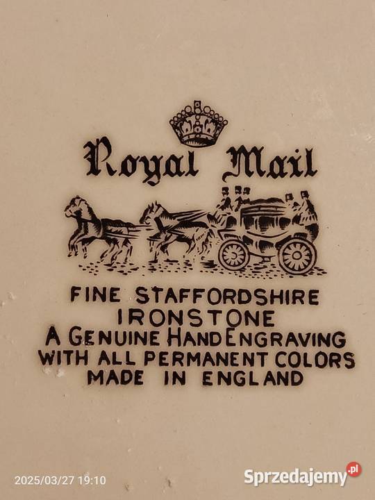 TALERZE ANGIELSKIE Vintage Royal Mail DUŻE 4 Talerze i talerzyki Tychy