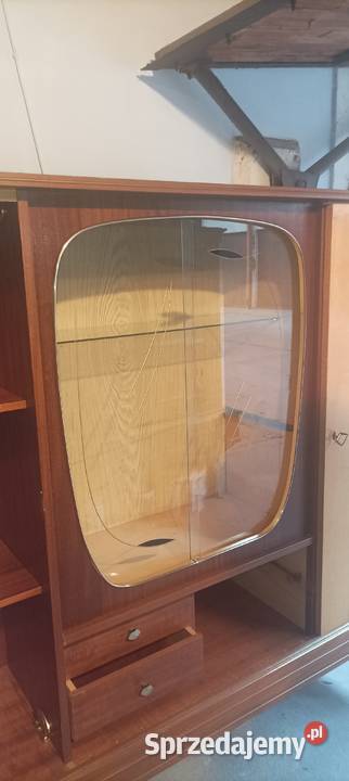 Witryna PRL lata 60 trawione szkło midcentury Kraków sprzedam