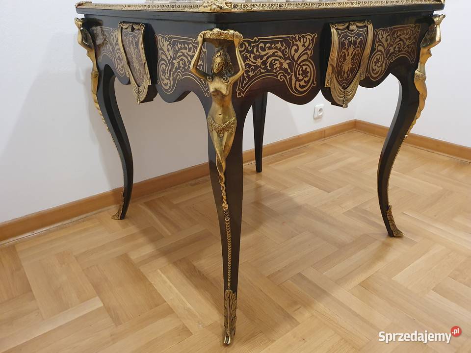 Stolik szachowy w typie boulle karciak figury Piaseczno
