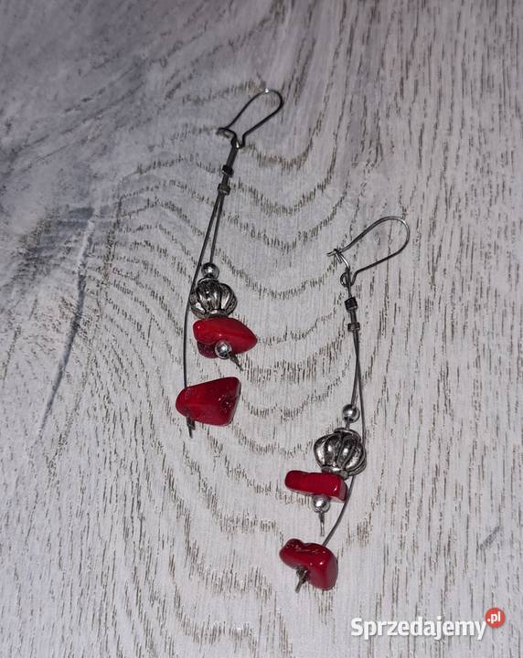 Kolczyki damskie wiszące kamienie łódzkie Łódź