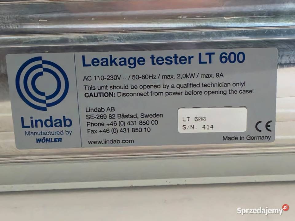 Lindab LT600 Wohler tester szczelności lubuskie Zielona Góra