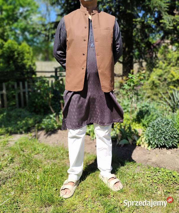 Kamizelka męska Nehru jacket L ciepły brąz Rozmiar L Szczecin