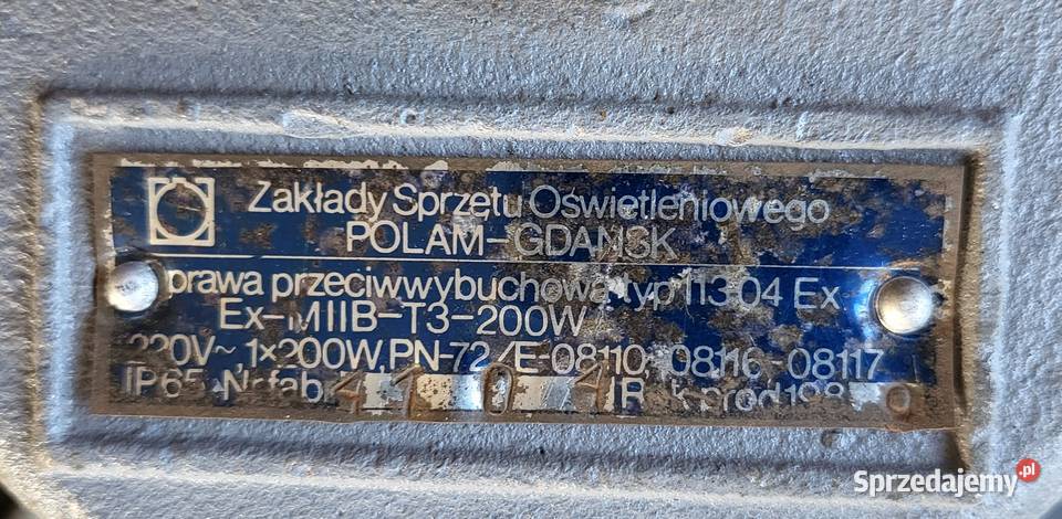 Lampa w oprawie przeciwwybuchowej Polam Gdańsk lubelskie Włodawa sprzedam