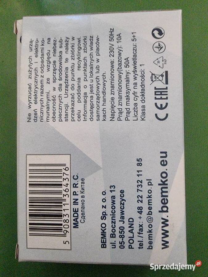 Licznik energii elektrycznej 1fazowy BEMKO 230V Gliwice sprzedam