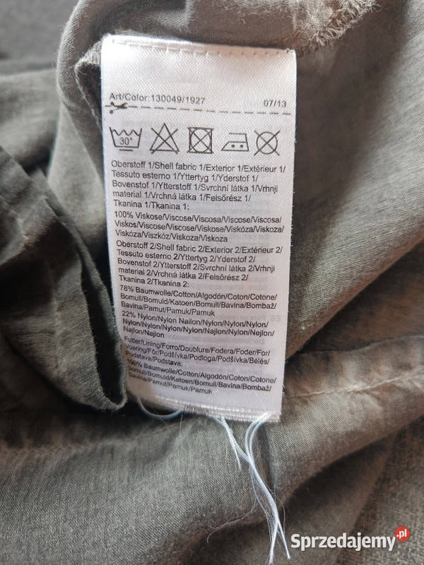 Szara sukienka tunika bawełna nylon wiskoza Dąbrowica