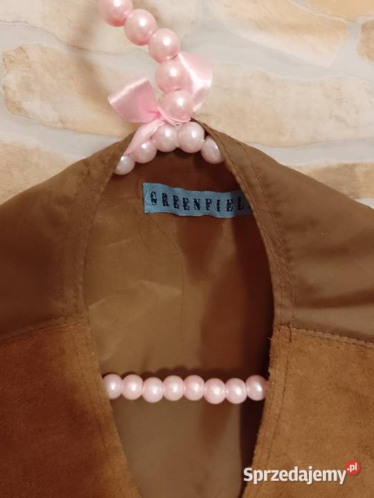 42XL Real Leather Brązowa skórzana kamizelka z Kraków sprzedam