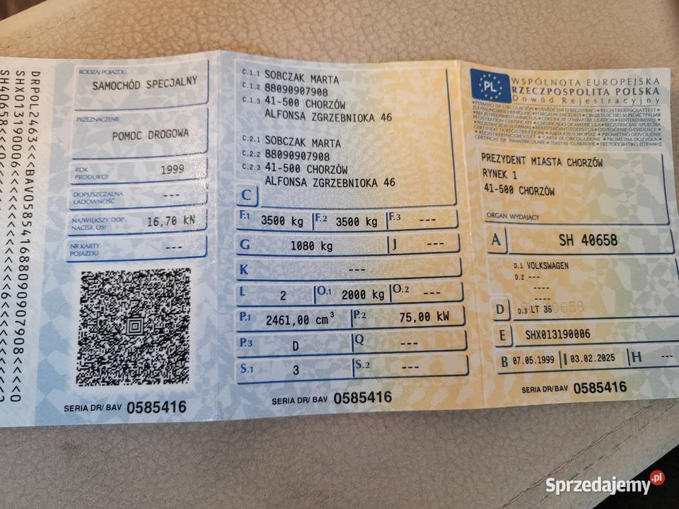 Autolaweta VW LT 35 25 SDI 1 właściciel w Polsce sprzedam