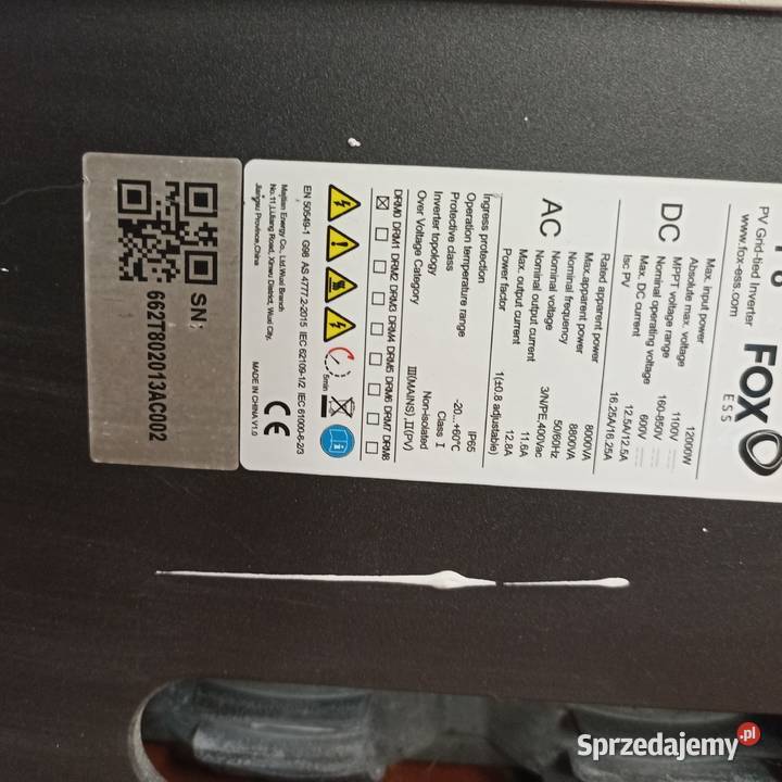 sprzedam falownik Foxess 8kw 3 fazowy Rogów