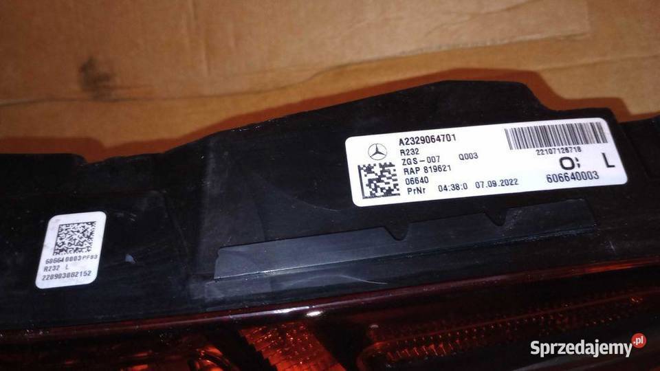 Lampa Full Led Tył Mercedes SL R232 W232 Europa Lampy tylne dolnośląskie