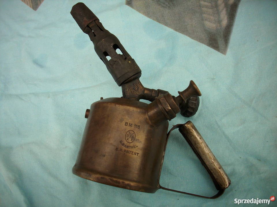 Przedwojenna mosiężna zabytkowa lutlampapalnik zachodniopomorskie Barlinek