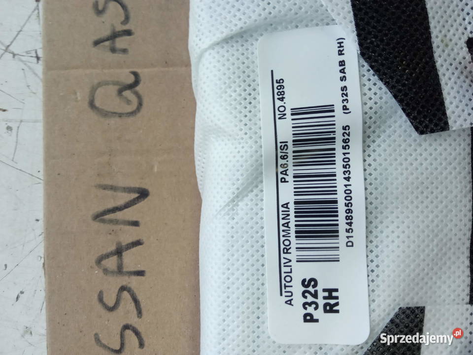 NISSAN QASHQAI PODUSZKI FOTELI pomorskie Kobylnica