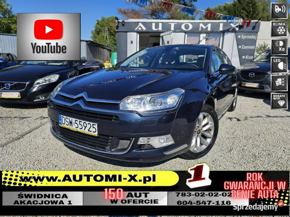 Citroen C5 20 D163 Zadbany Jasny środek elektryczne lusterka Świdnica