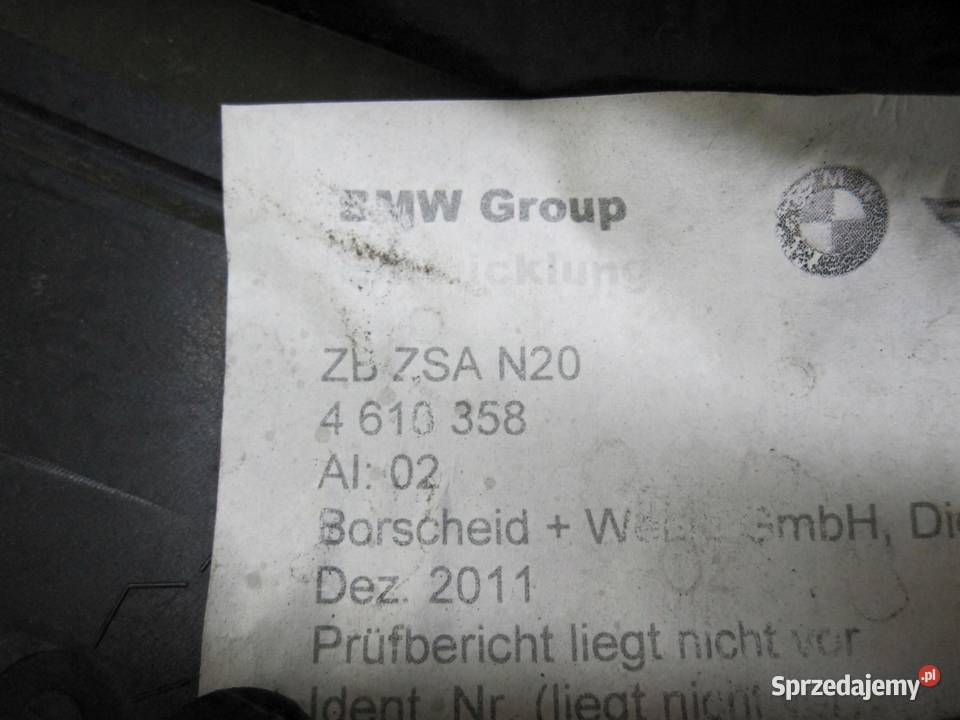 BMW F30 12r osłona pokrywa silnika 7594344 osobowe