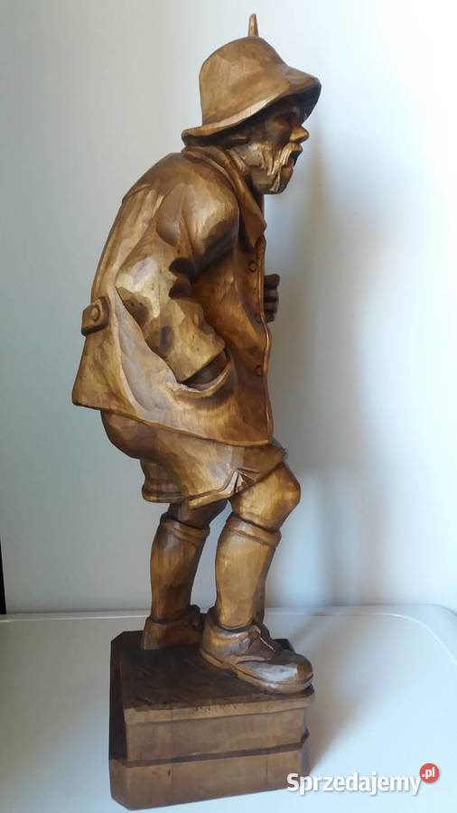 Rzeźba z drewna Halabardnik Strażnik Domu Rękodzieło Lubień