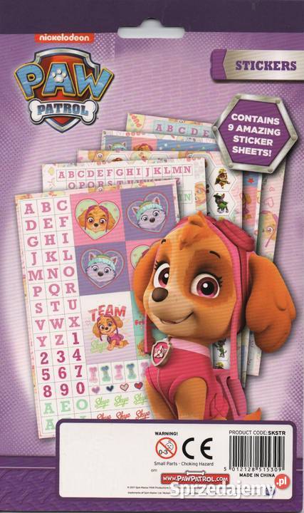 Skye Psi Patrol Zestaw Naklejki Nalepki 700 małopolskie Mogilany